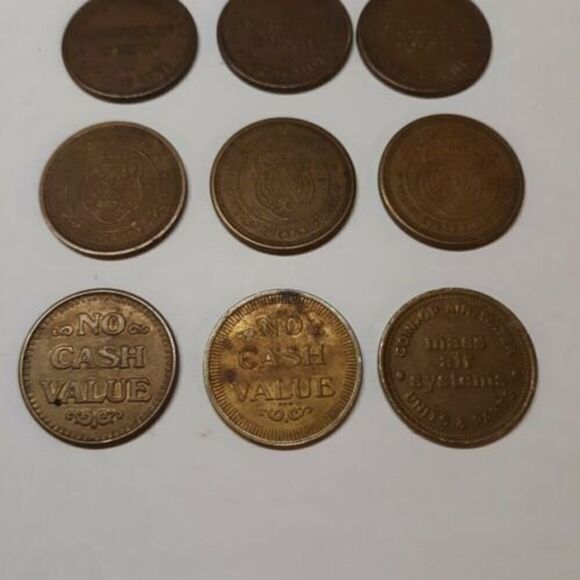 Assorted Amusement Gaming Arcade Tokens Car Wash Tom E Tiger Eagle 9 ct - Picture 2 of 2